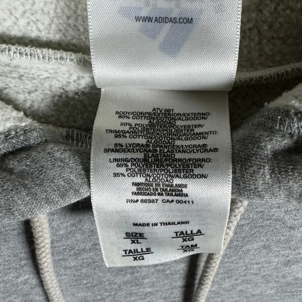 Adidas Vintage Y2K 3 Stripe Brand Hoodie XL Heavyweight Center Zip Pocket 2000s